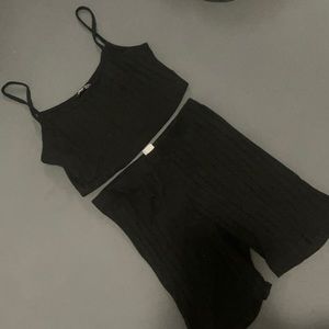 Two piece biker shorts set